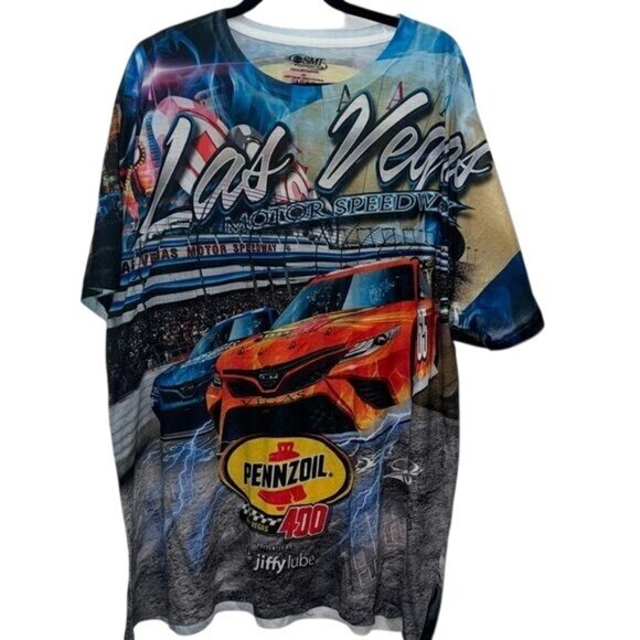 Las Vegas Motor Speedway Racing T-Shirt 2XL SMI Properties 100% Polyester - Picture 1 of 4